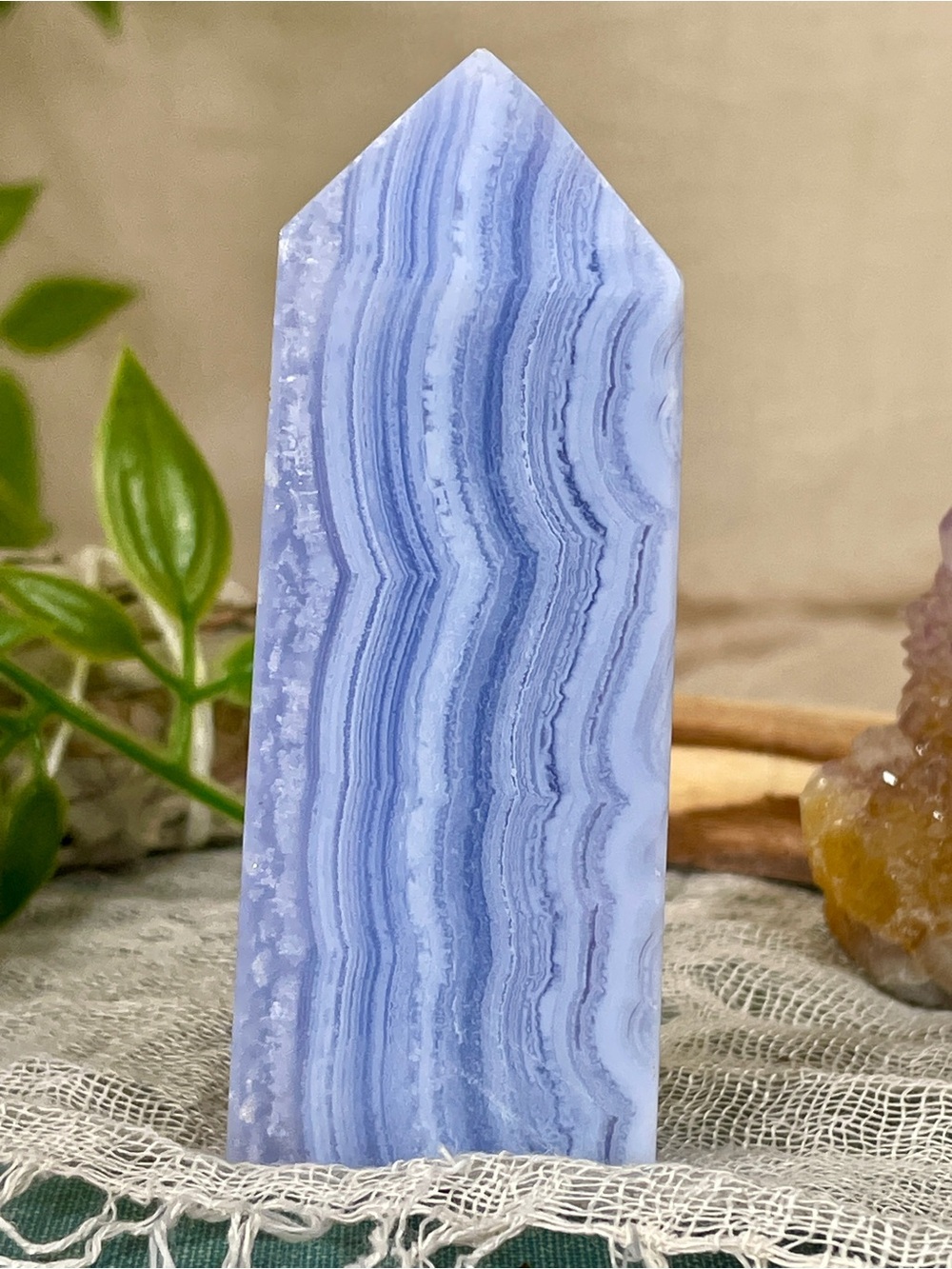!!! NEW !!! 1332 Blue Lace Agate Crystal Mini Tower